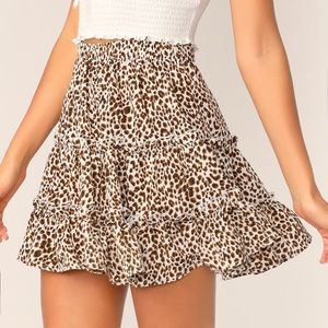 Flowy cheetah print skirt